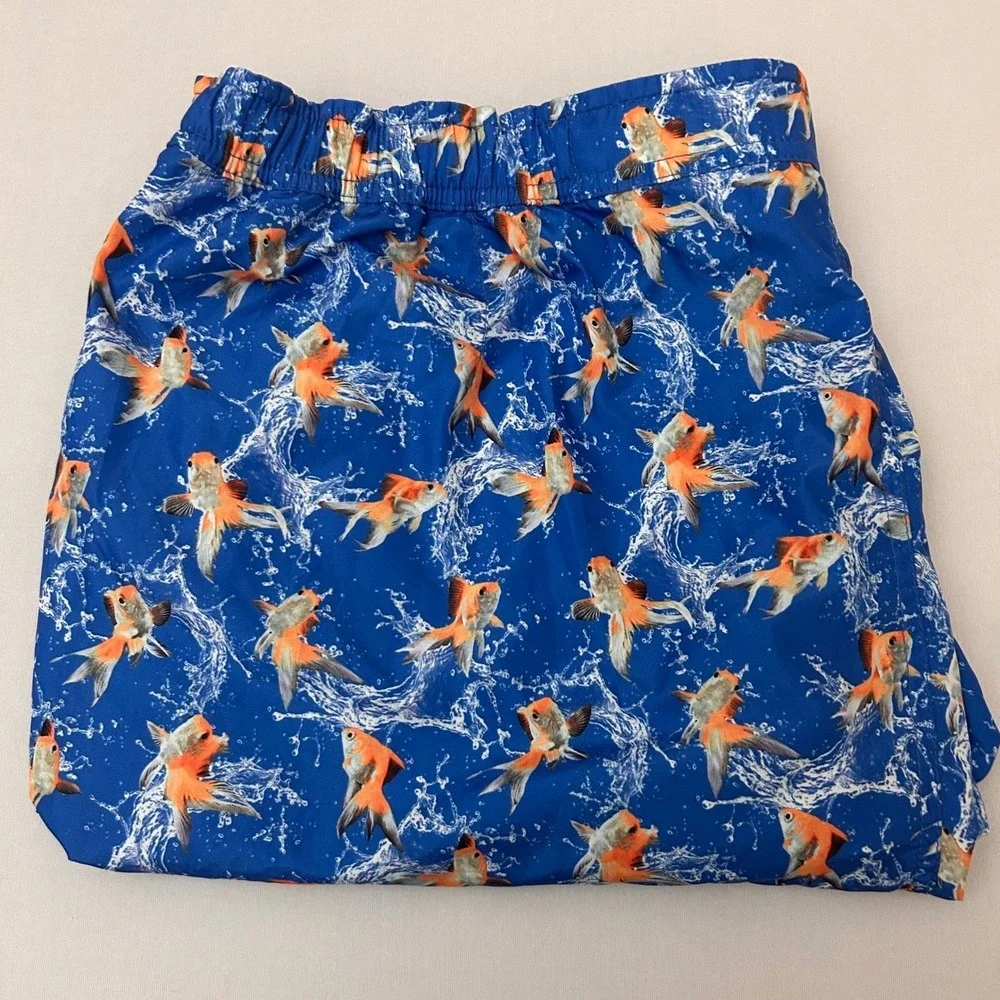 Peter Millar Swim Trunks Mens XXL Goldfish Print‎ Lined Shorts Beach Vacation
